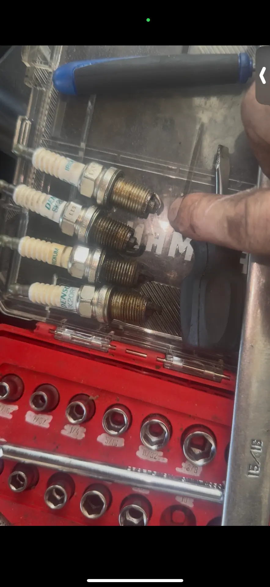 Iridium plug swap — Fresh set going in, Sam's Auto mobile mechanic in Douglas, GA